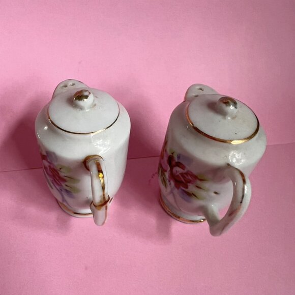 Vintage Mini Teapot Shaped Salt & Pepper Shakers - Picture 6 of 12